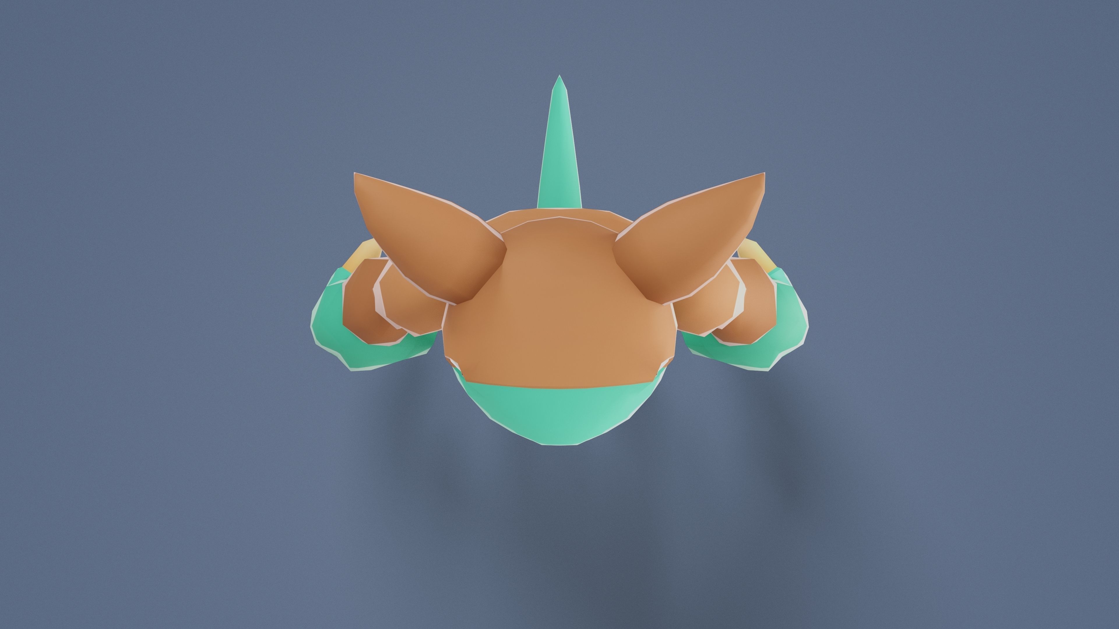 Cartoon Characters - Big Frogwolf Warrior Low-poly 3D model_13
