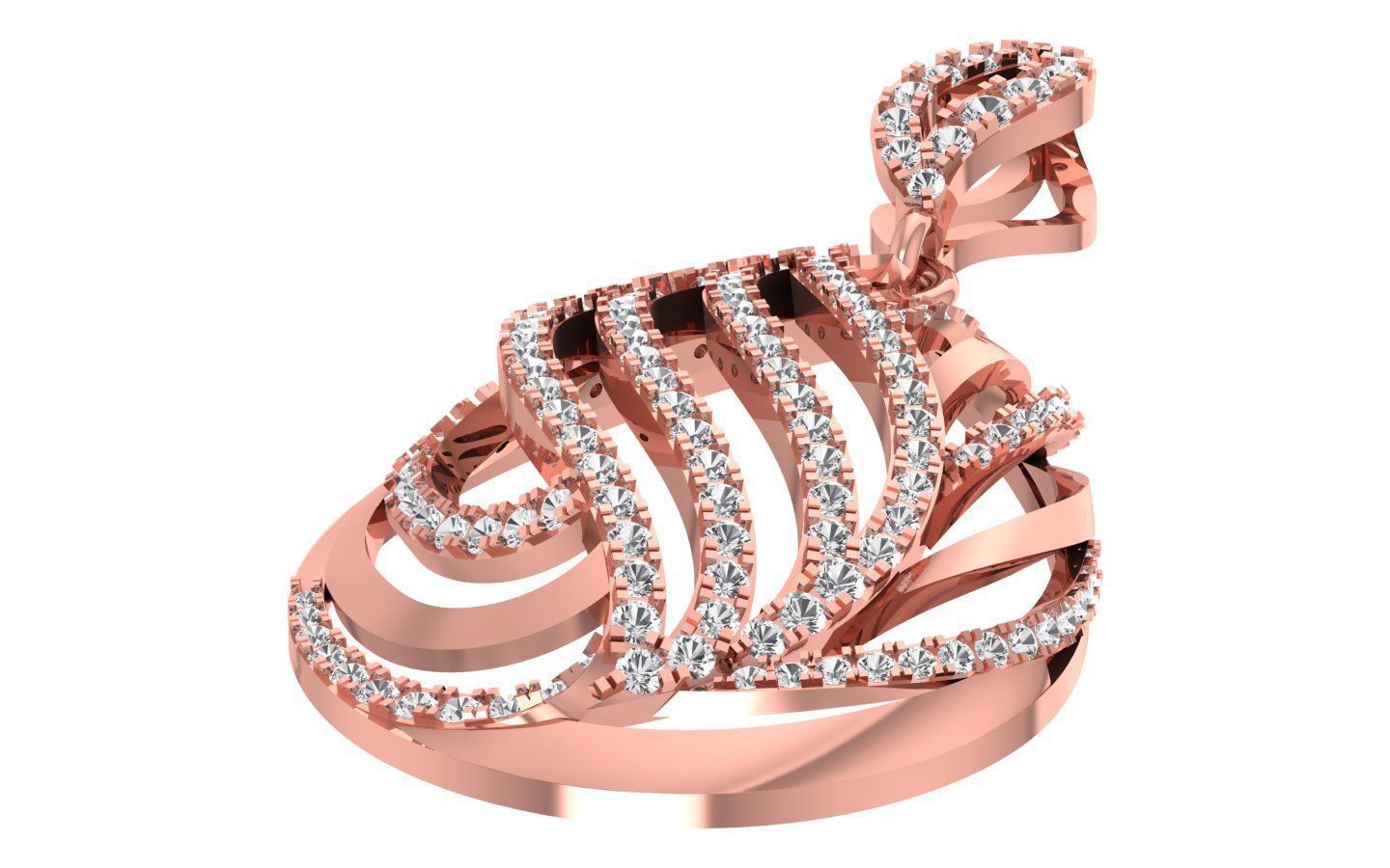 Solitaire Women Pendant 3dm STL OBJ FBX Render Details 3D print model_2