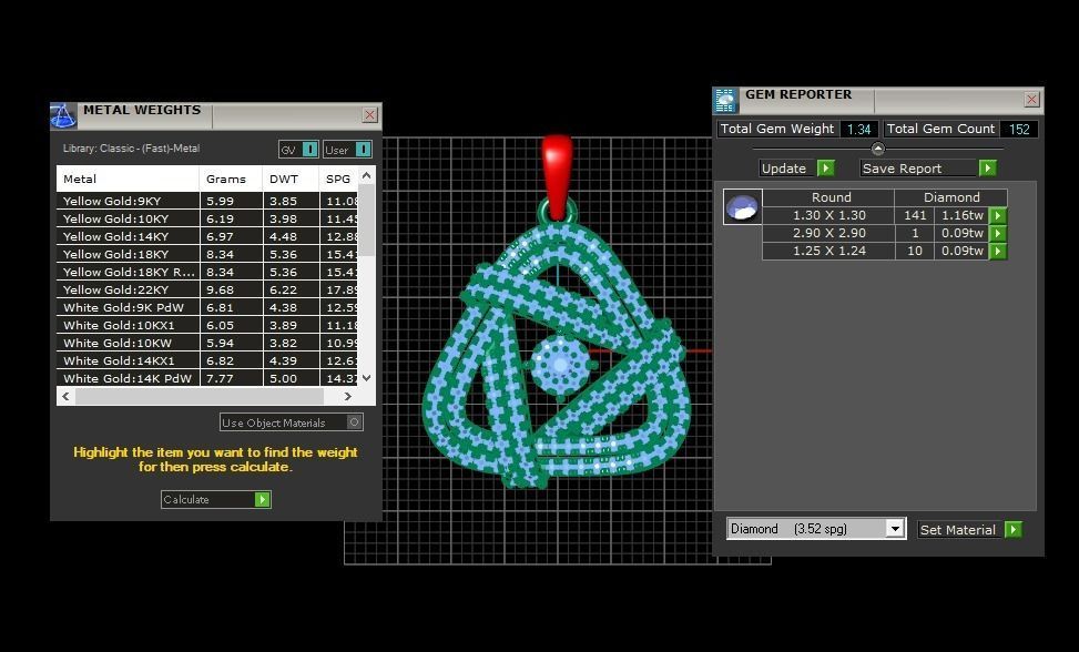 Solitaire Women Pendant 3dm STL OBJ FBX Render Details 3D print model_3