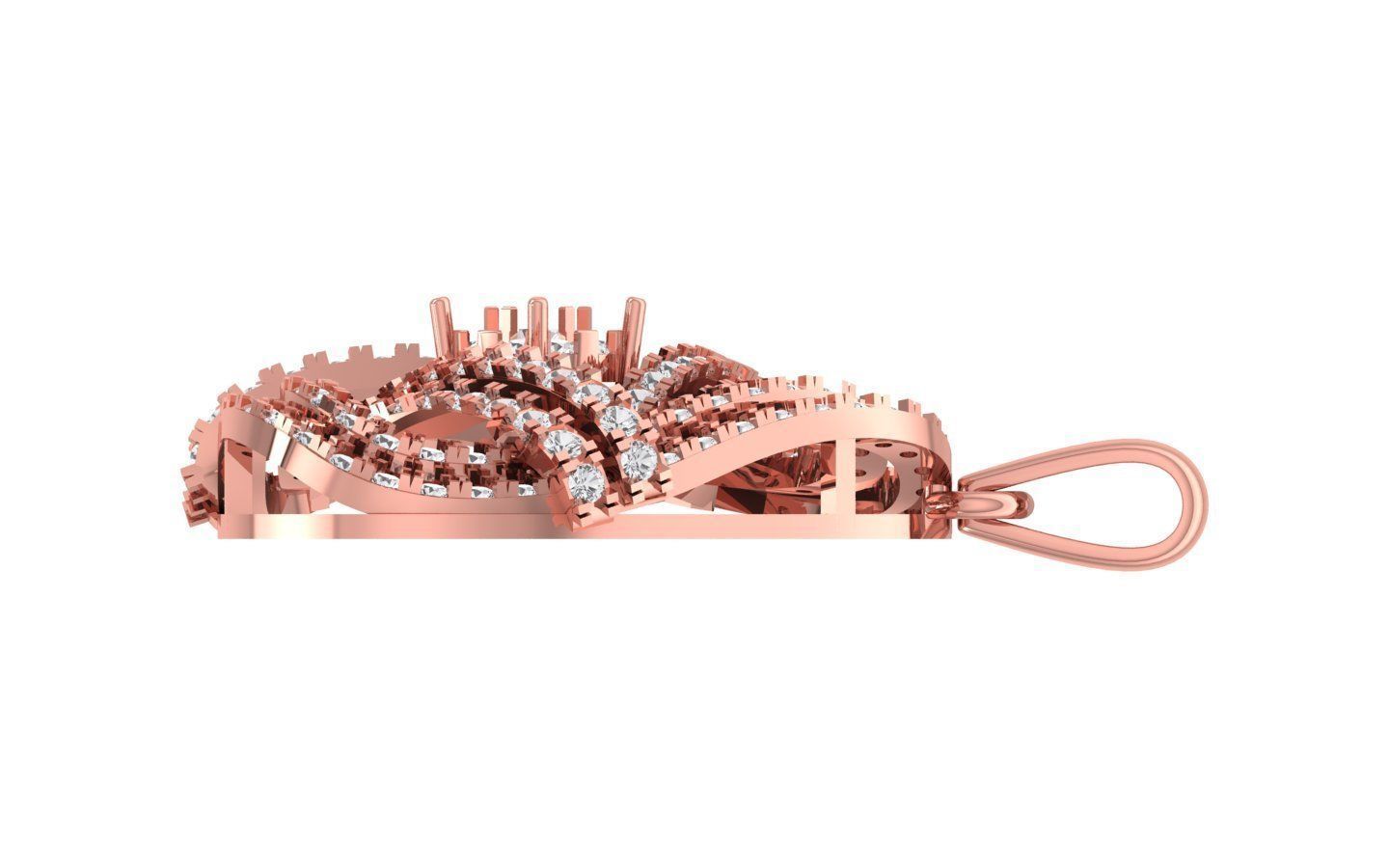 Solitaire Women Pendant 3dm STL OBJ FBX Render Details 3D print model_1