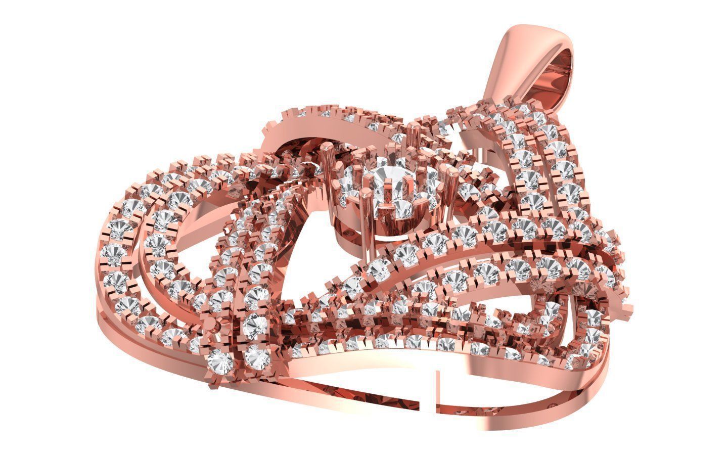 Solitaire Women Pendant 3dm STL OBJ FBX Render Details 3D print model_2