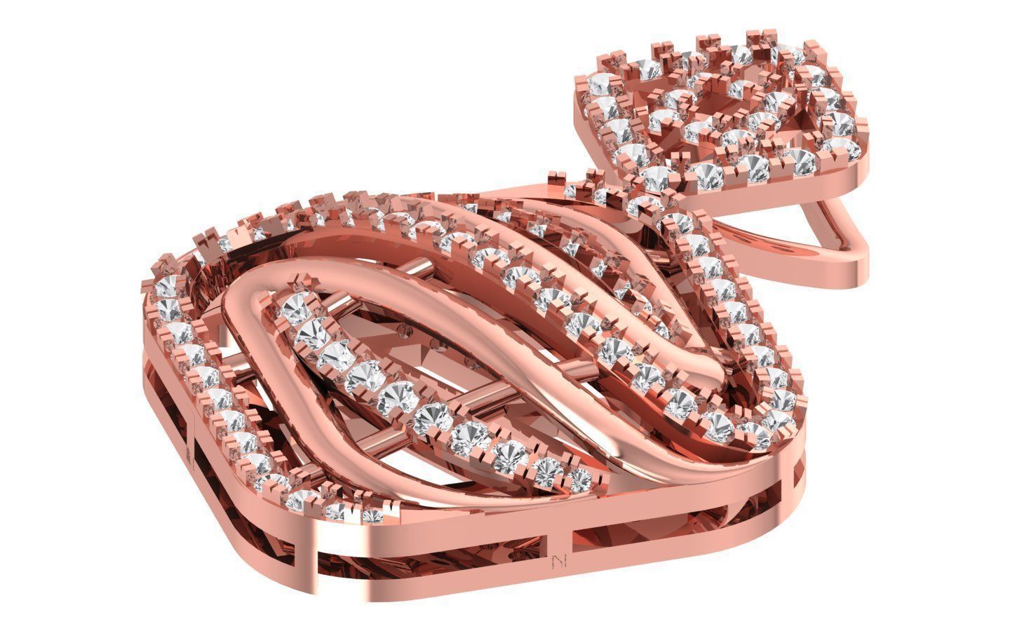 Solitaire Women Pendant 3dm STL OBJ FBX Render Details 3D print model_1