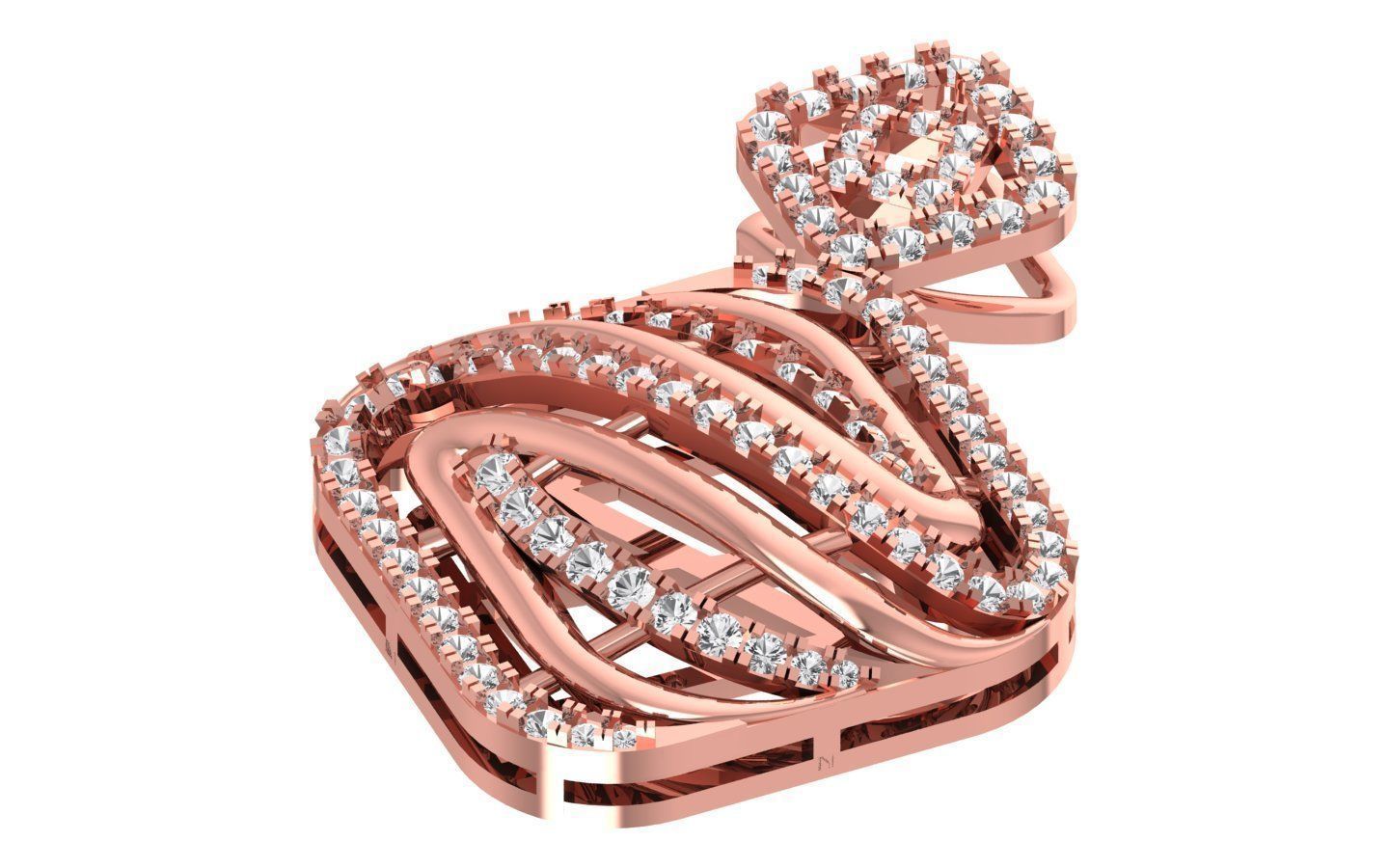 Solitaire Women Pendant 3dm STL OBJ FBX Render Details 3D print model_2