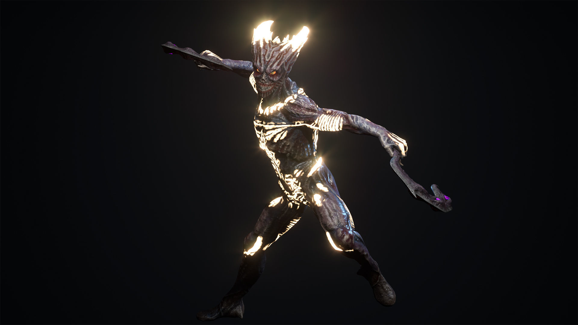 Monster 4 guardians of galaxy groot in action Low-poly 3D model_18