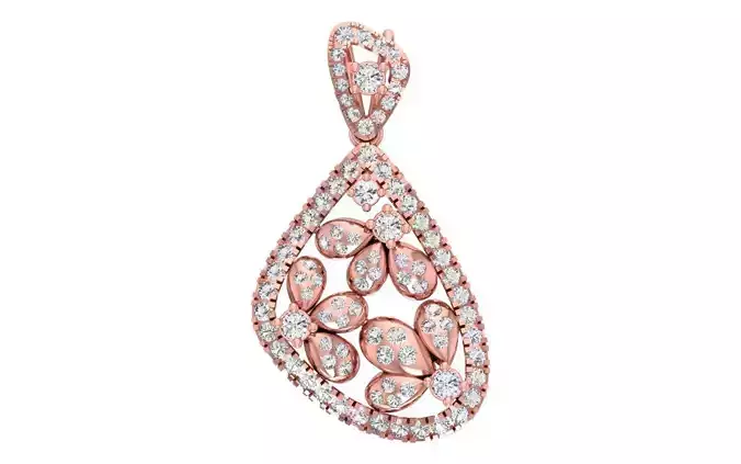 Solitaire Women Pendant 3dm STL OBJ FBX Render Details