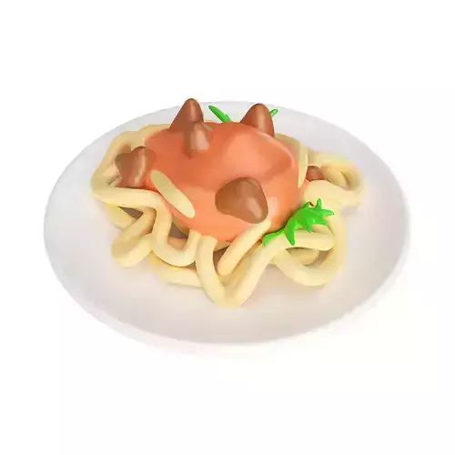 Cartoon Spaghetti Pasta Low-poly 3D model