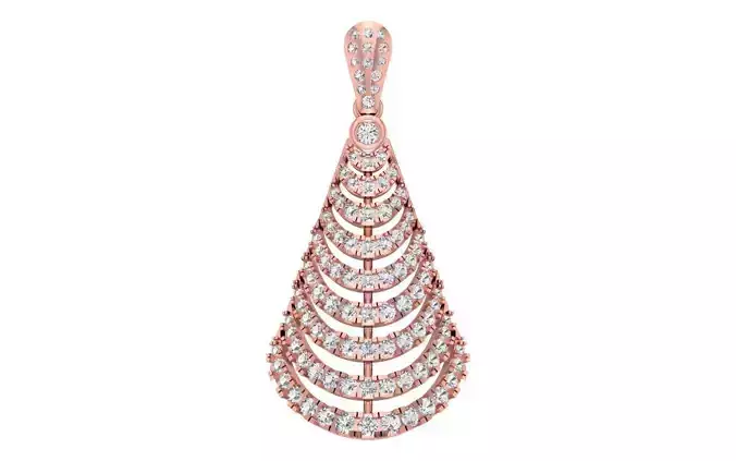 Solitaire Women Pendant 3dm STL OBJ FBX Render Details 3D print model