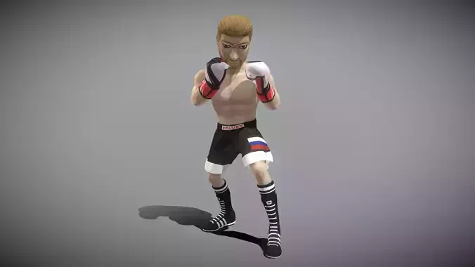 White Boxer Low-poly 3D model