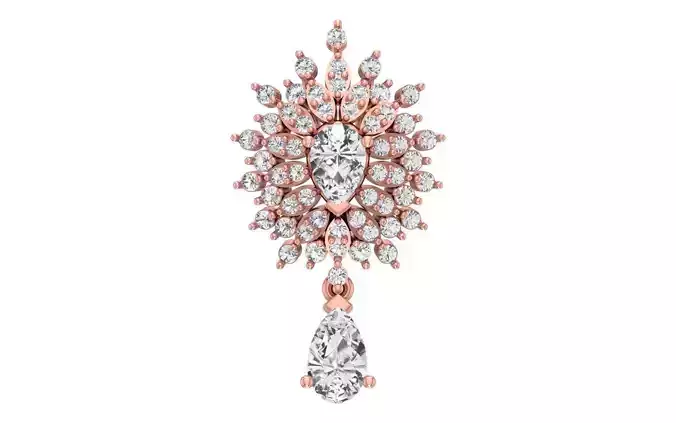 Solitaire Women Pendant 3dm STL OBJ FBX Render Details