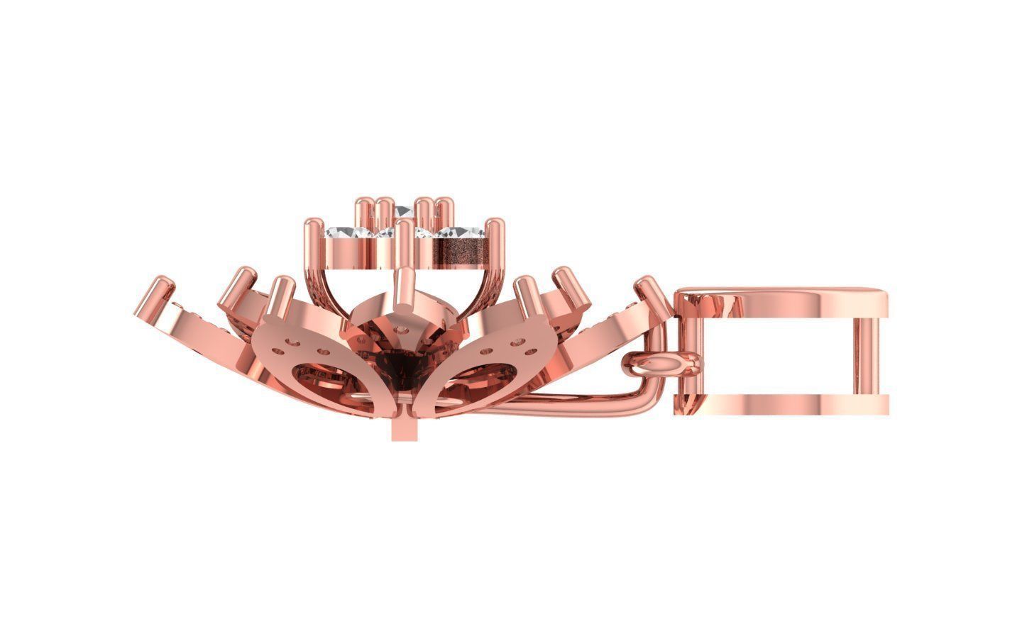 Solitaire Women Pendant 3dm STL OBJ FBX Render Details 3D print model_1