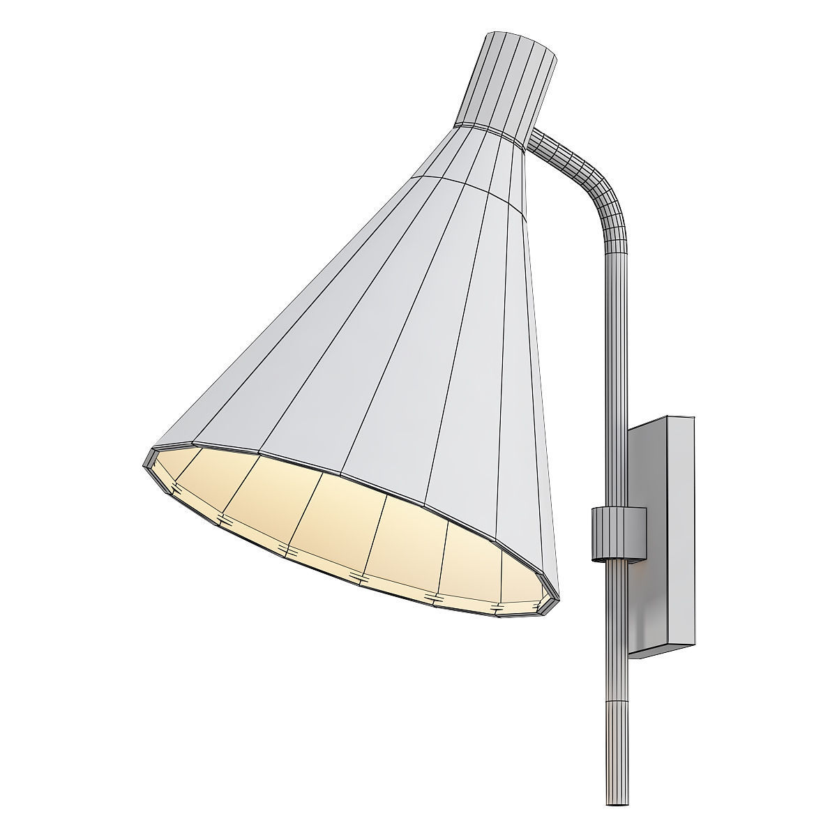 PHONO gold and wall sconce with shade 3D model_1