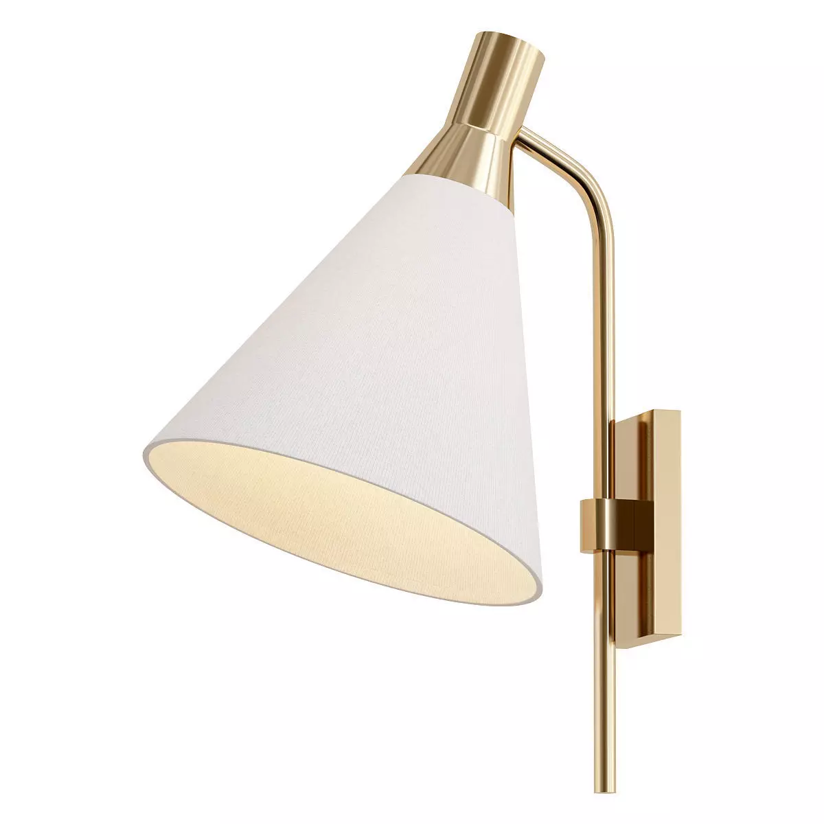 PHONO gold and wall sconce with shade 3D model_0