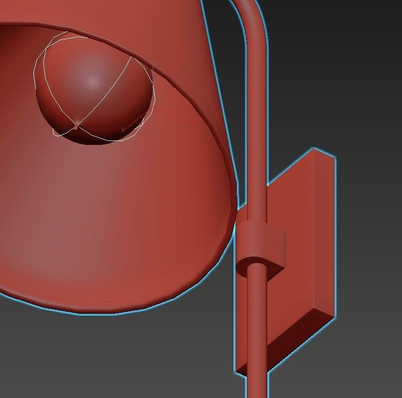 PHONO gold and wall sconce with shade 3D model_4