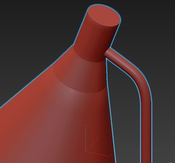 PHONO gold and wall sconce with shade 3D model_5