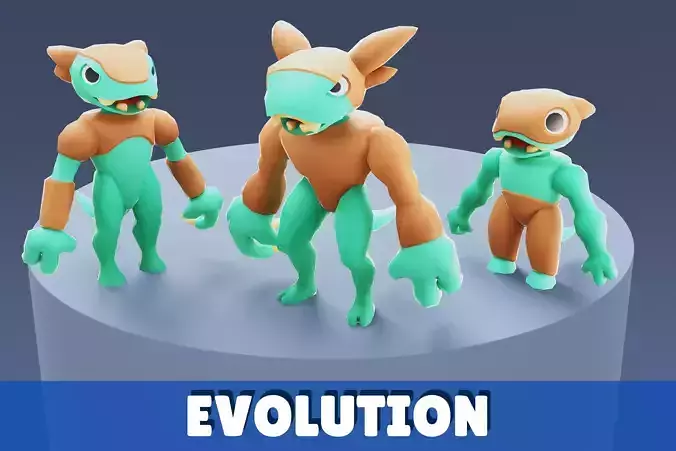 Cartoon Characters - Evolution Frogwolf Warrior