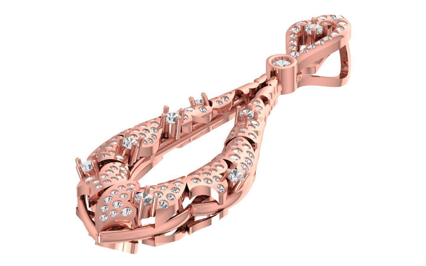 Solitaire Women Pendant 3dm STL OBJ FBX Render Details 3D print model_1