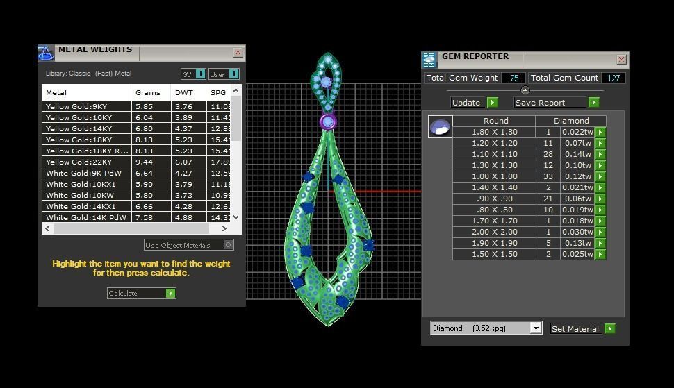 Solitaire Women Pendant 3dm STL OBJ FBX Render Details 3D print model_3
