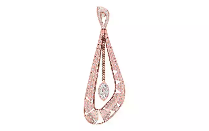 Solitaire Women Pendant 3dm STL OBJ FBX Render Details 3D print model