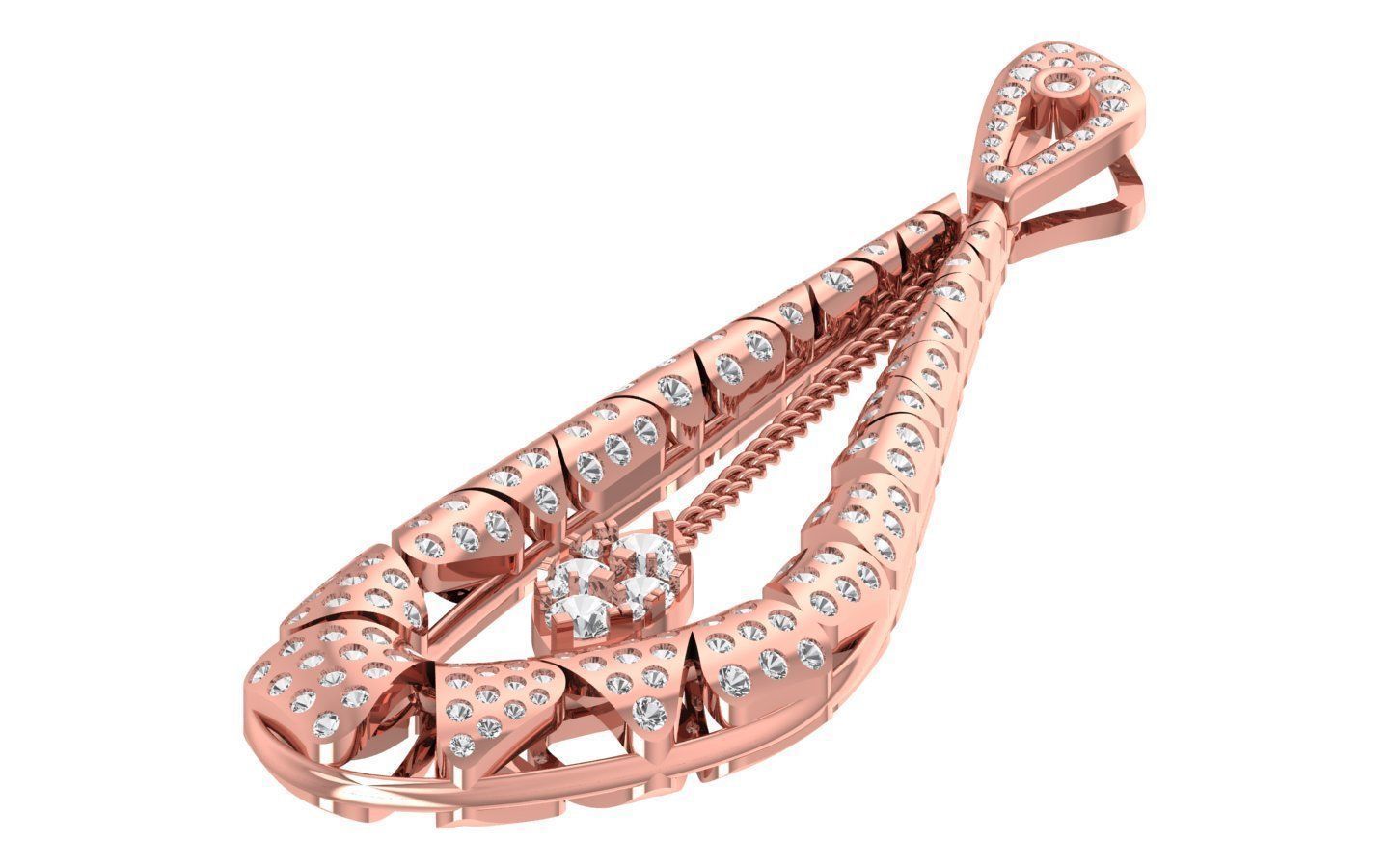 Solitaire Women Pendant 3dm STL OBJ FBX Render Details 3D print model_2