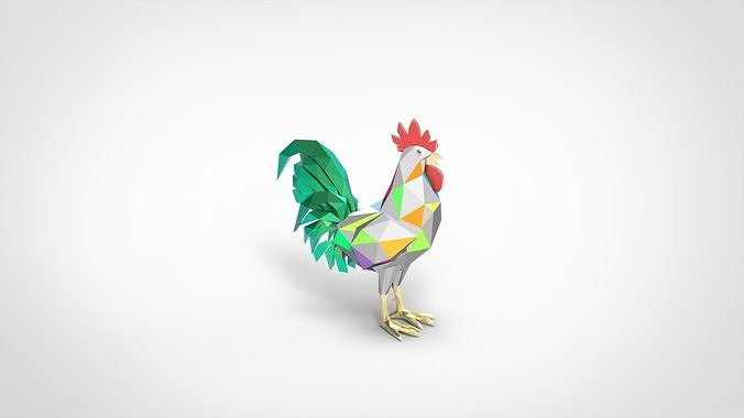 Cockerel-Rooster Triangulated Model 3D model