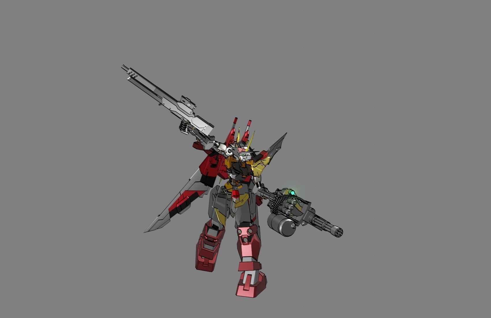 Attacker Gundam 7 A 3D model_24