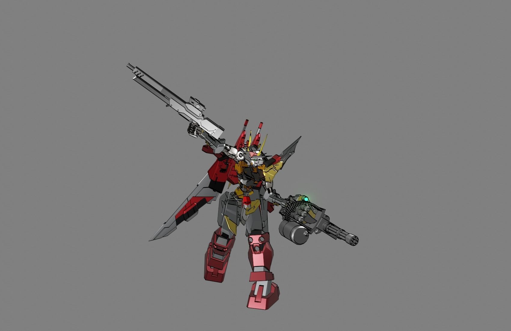 Attacker Gundam 7 A 3D model_20