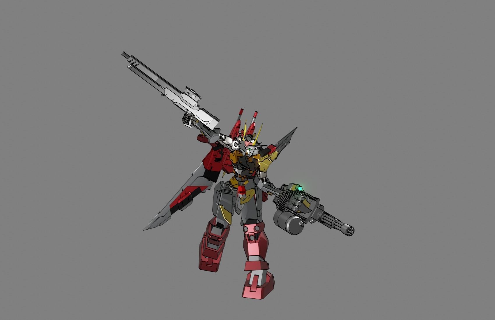 Attacker Gundam 7 A 3D model_16