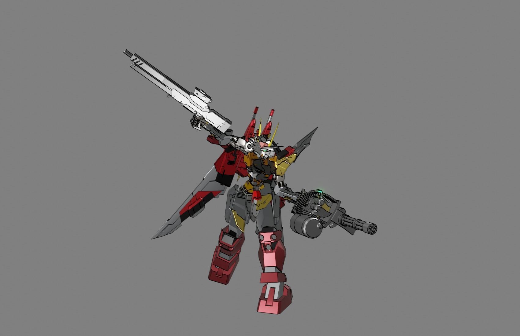Attacker Gundam 7 A 3D model_13