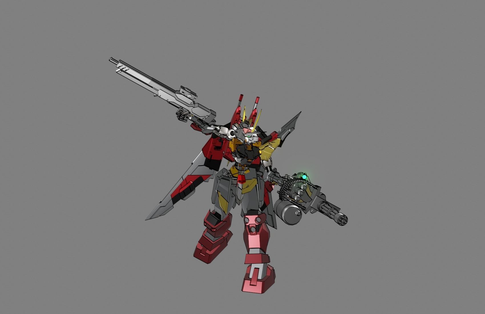Attacker Gundam 7 A 3D model_11