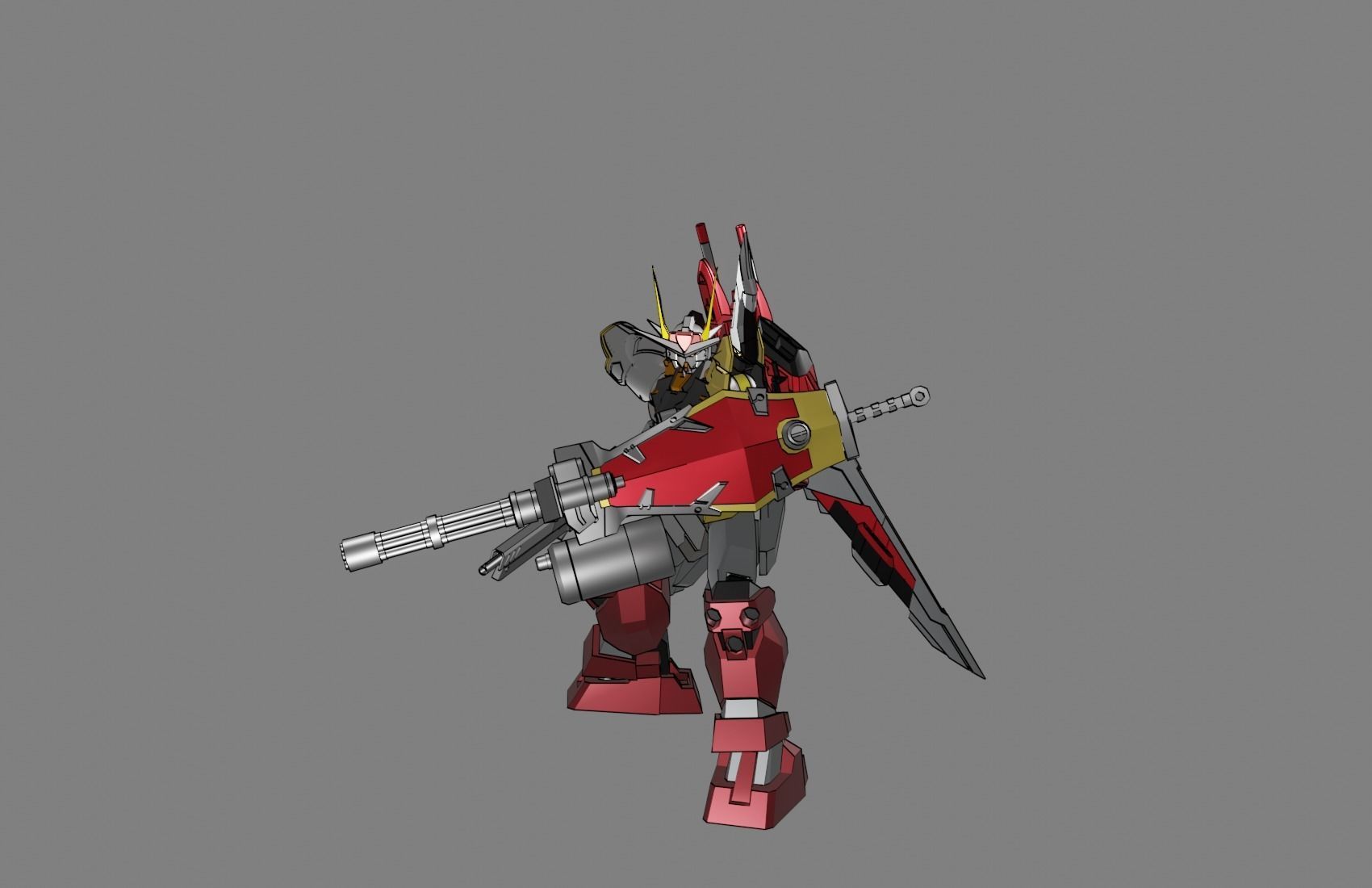 Attacker Gundam 7 A 3D model_2