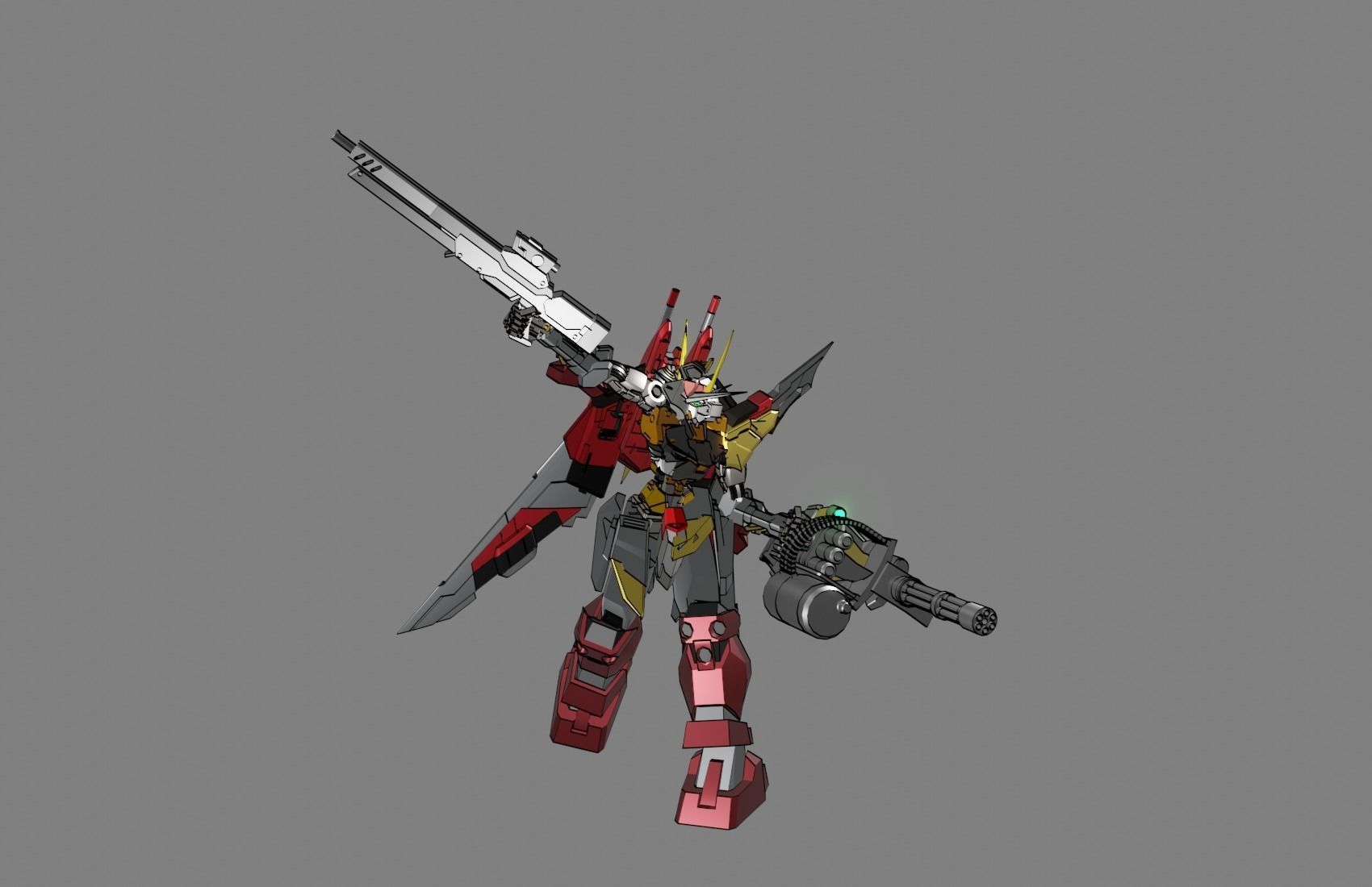 Attacker Gundam 7 A 3D model_14