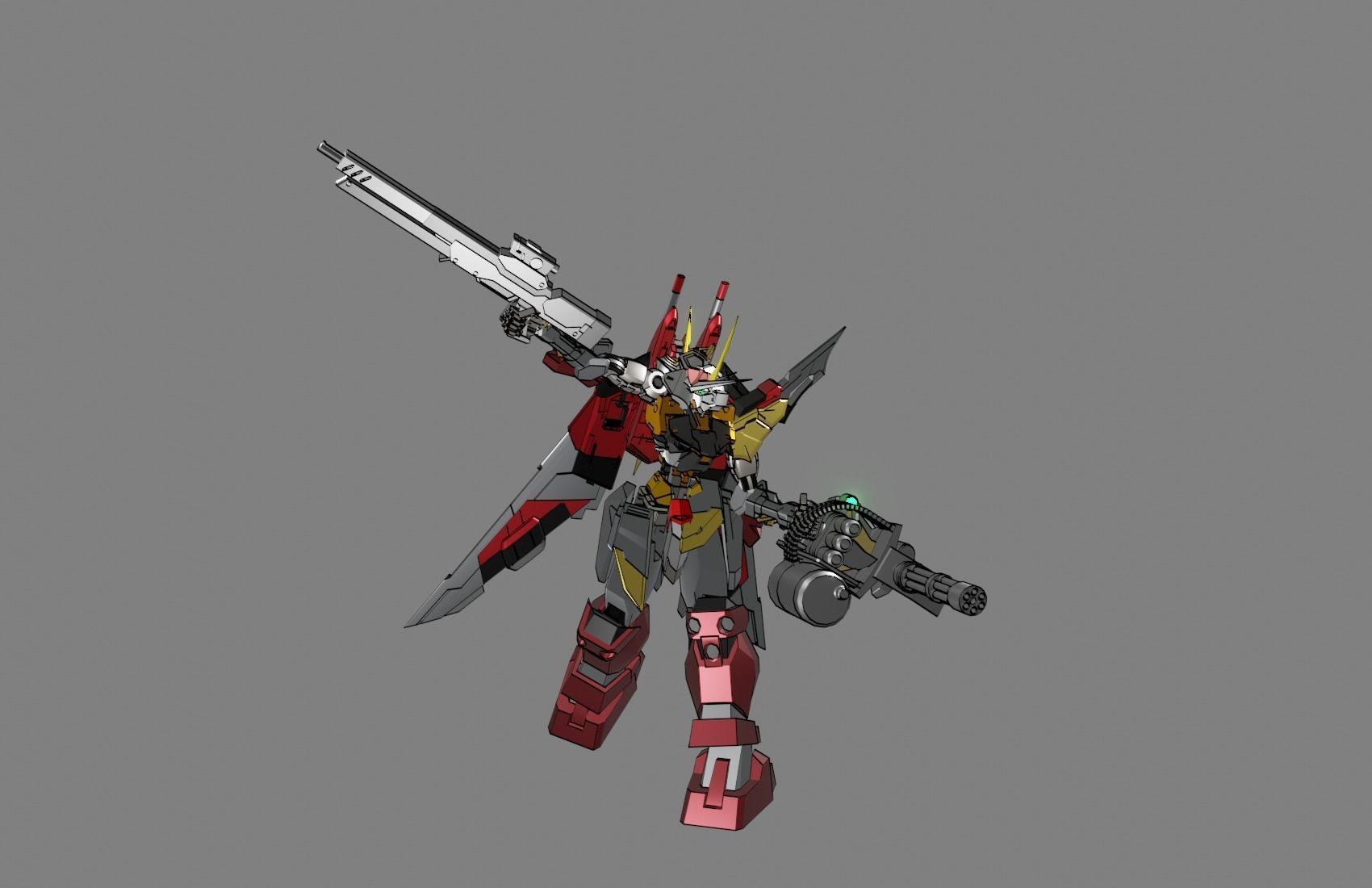Attacker Gundam 7 A 3D model_12