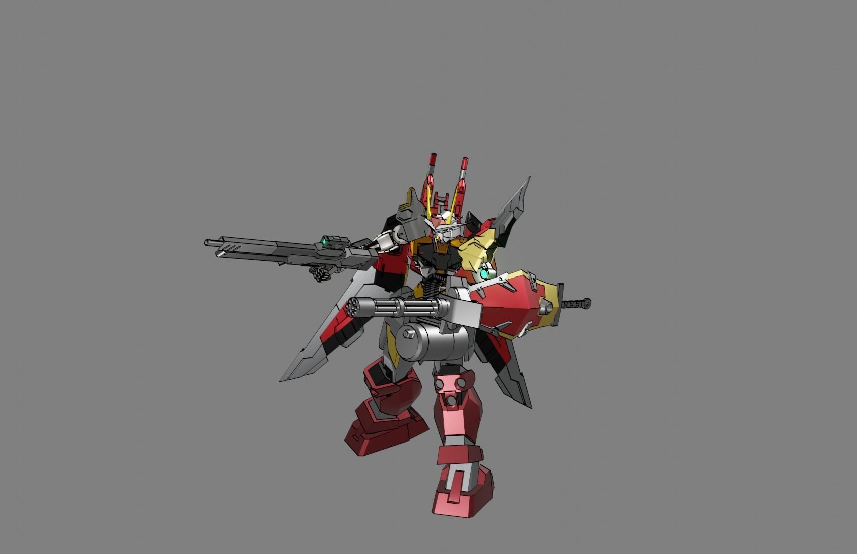Attacker Gundam 7 A 3D model_8
