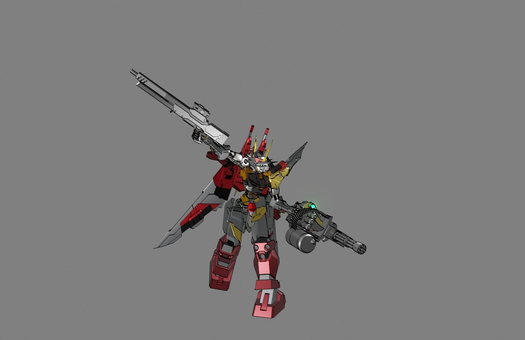Attacker Gundam 7 A 3D model_23
