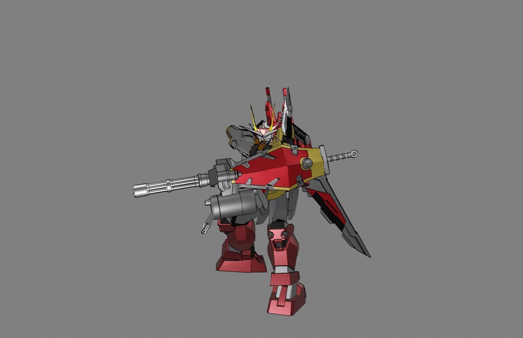 Attacker Gundam 7 A 3D model_4