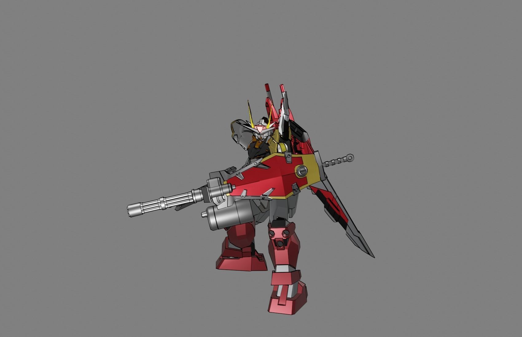 Attacker Gundam 7 A 3D model_1