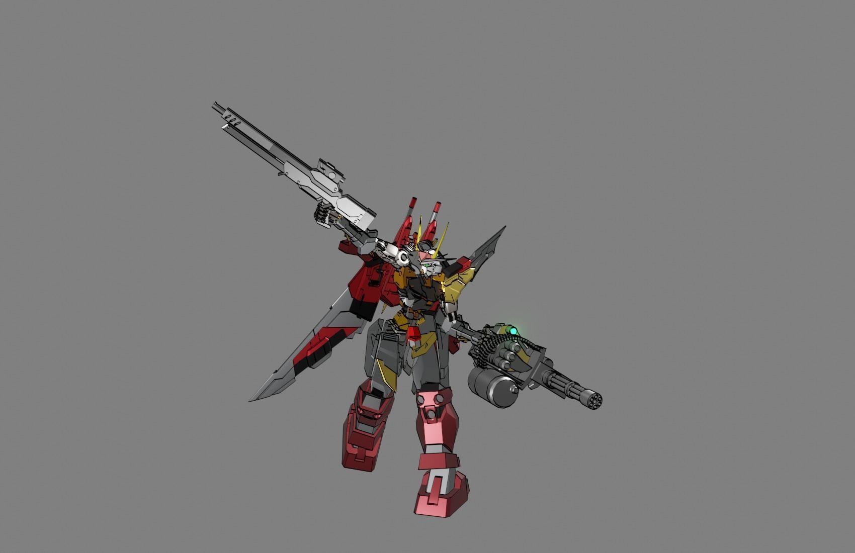Attacker Gundam 7 A 3D model_19