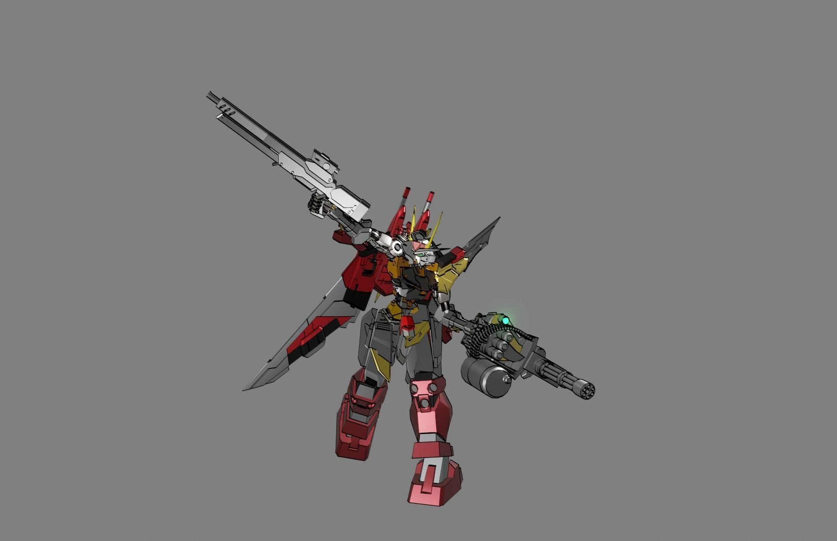 Attacker Gundam 7 A 3D model_17
