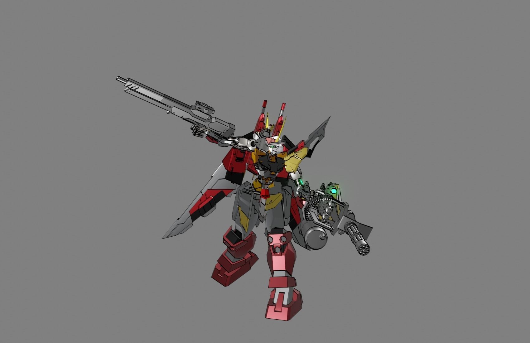 Attacker Gundam 7 A 3D model_10