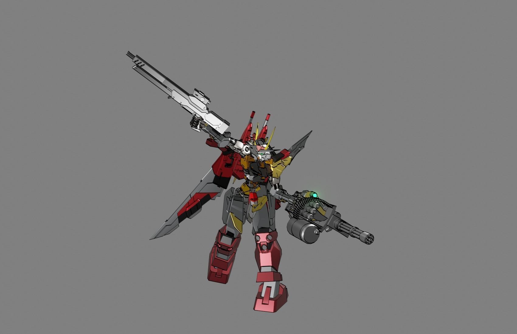 Attacker Gundam 7 A 3D model_15