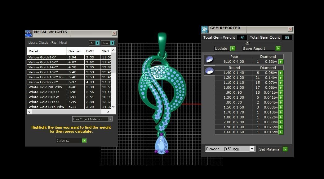 Solitaire Women Pendant 3dm STL OBJ FBX Render Details 3D print model_3