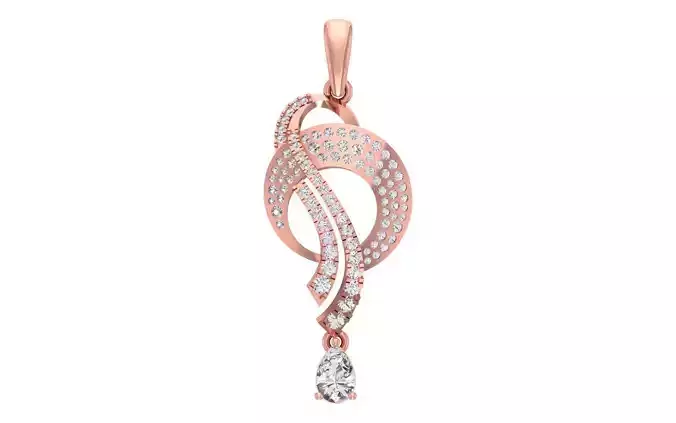 Solitaire Women Pendant 3dm STL OBJ FBX Render Details 3D print model