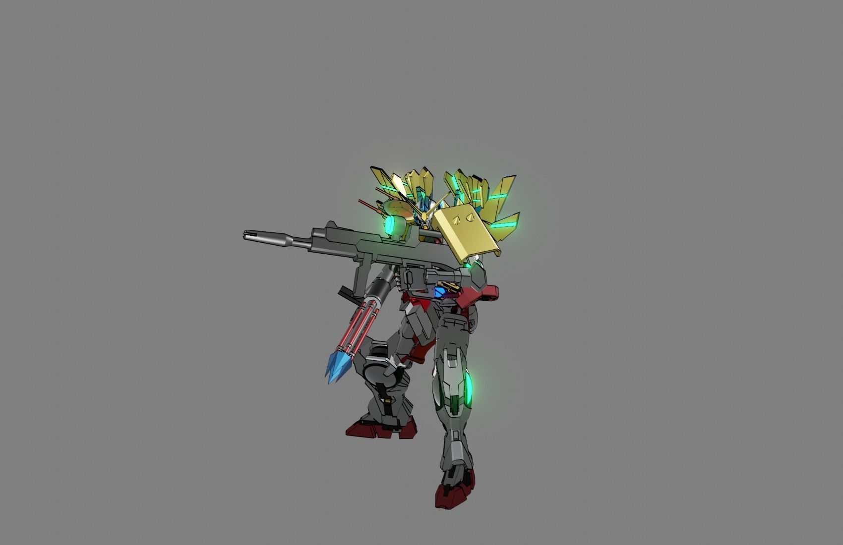 Attacker Gundam 6 A 3D model_4