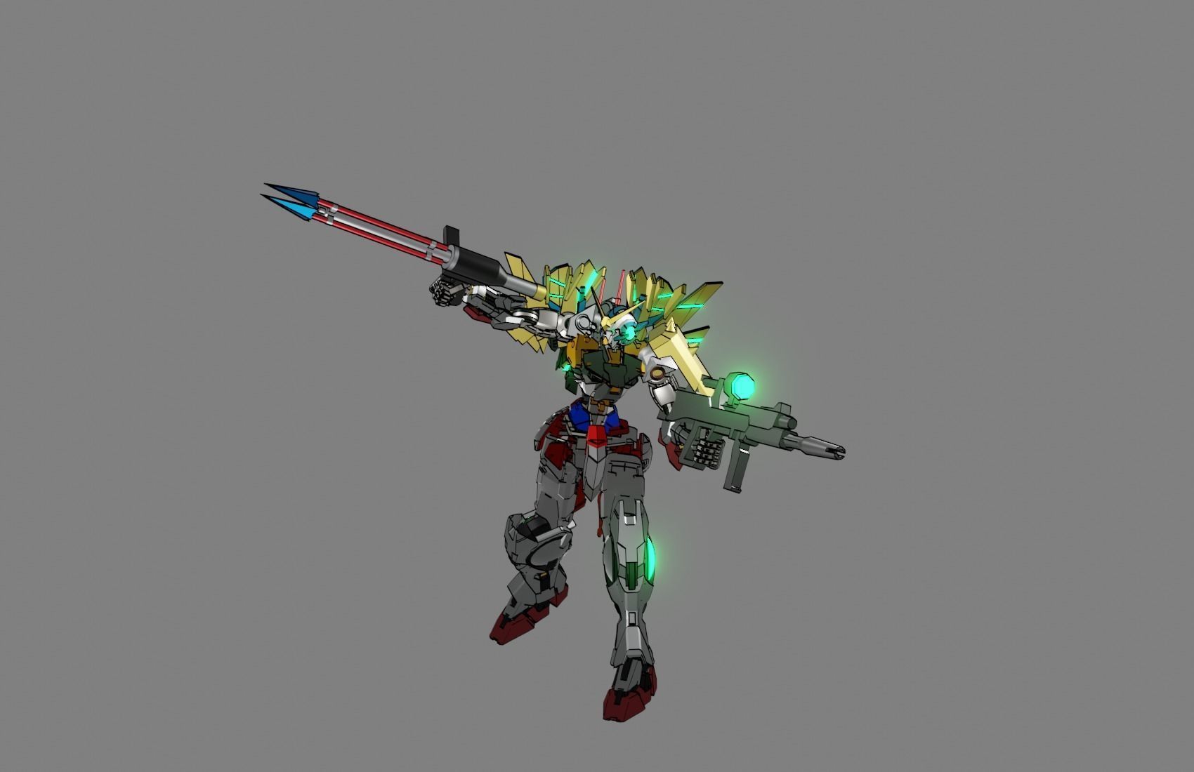 Attacker Gundam 6 A 3D model_10