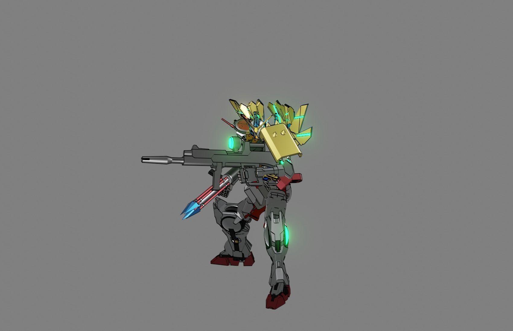 Attacker Gundam 6 A 3D model_2