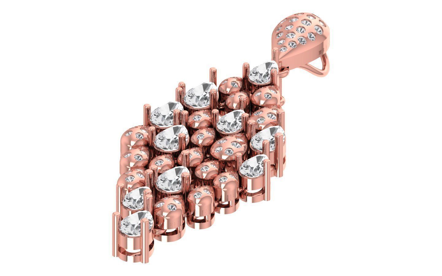 Solitaire Women Pendant 3dm STL OBJ FBX Render Details 3D print model_2