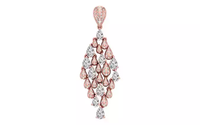 Solitaire Women Pendant 3dm STL OBJ FBX Render Details 3D print model