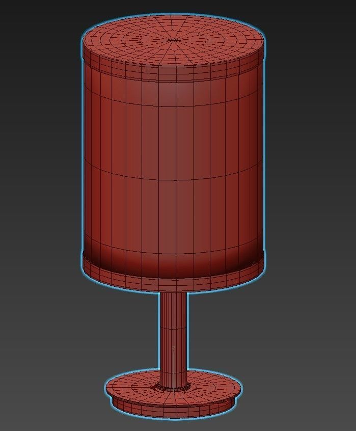 SHADY brass table lamp with shade 3D model_2