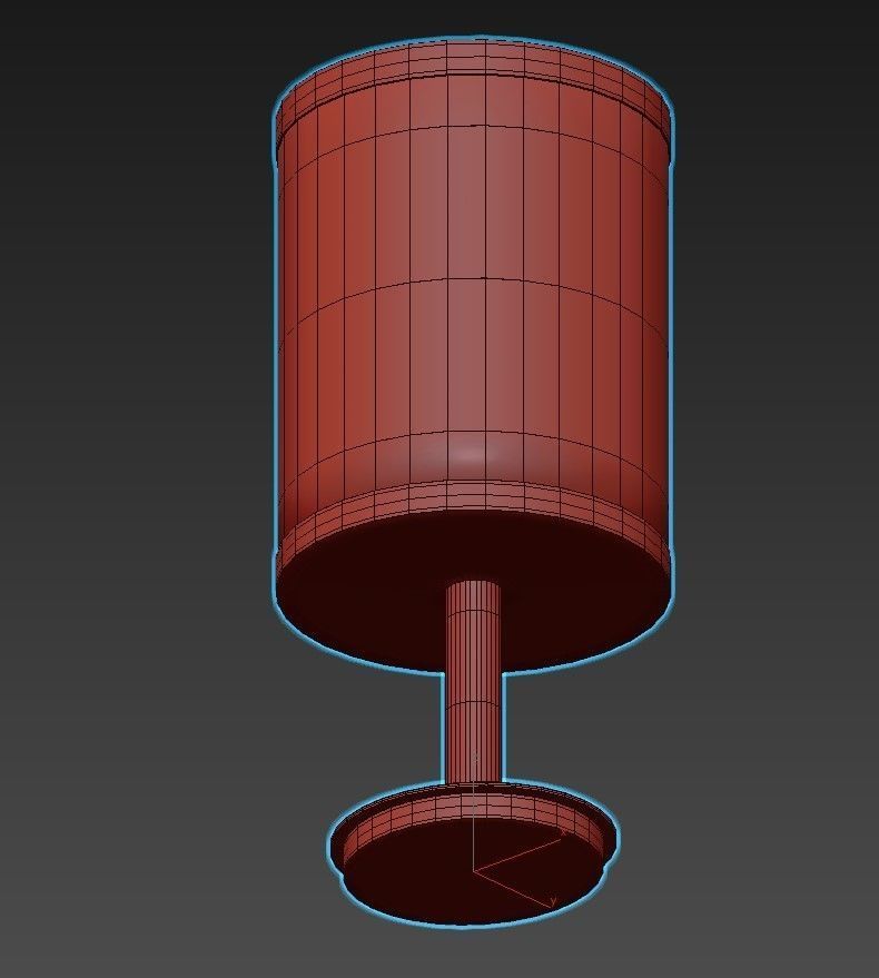 SHADY brass table lamp with shade 3D model_3