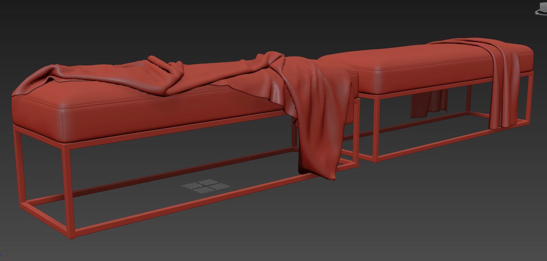 Millie Bench By Pottery Barn 3D model_9